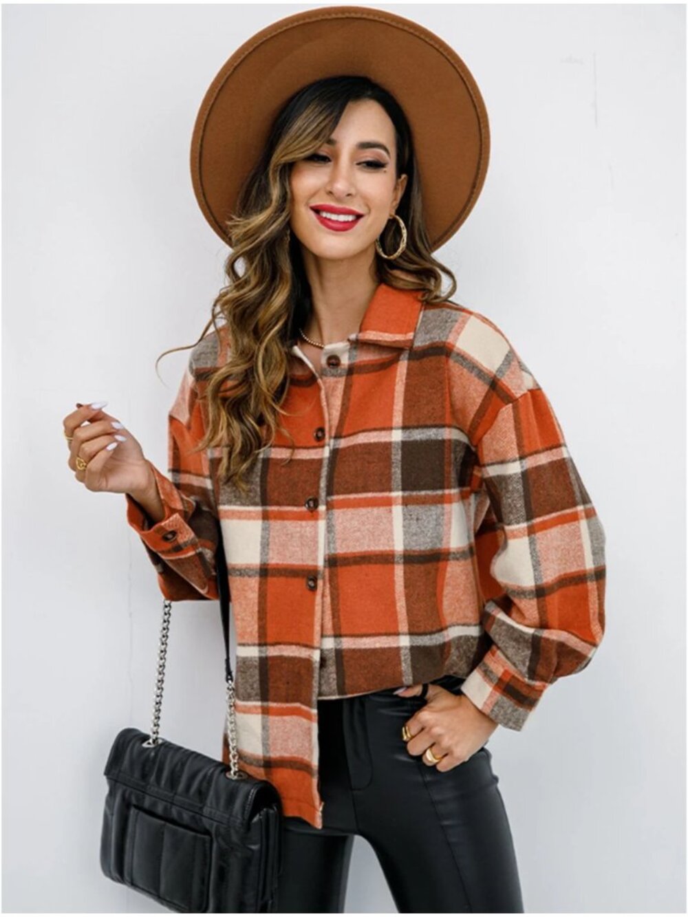 Blondie Boutique Plaid Button-Down Jacket